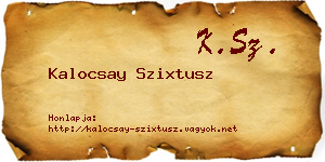 Kalocsay Szixtusz névjegykártya